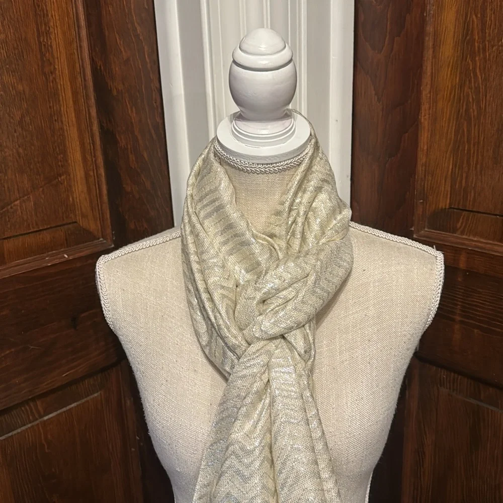 Apt.9 Metallic Chevron Print Scarf / Wrap